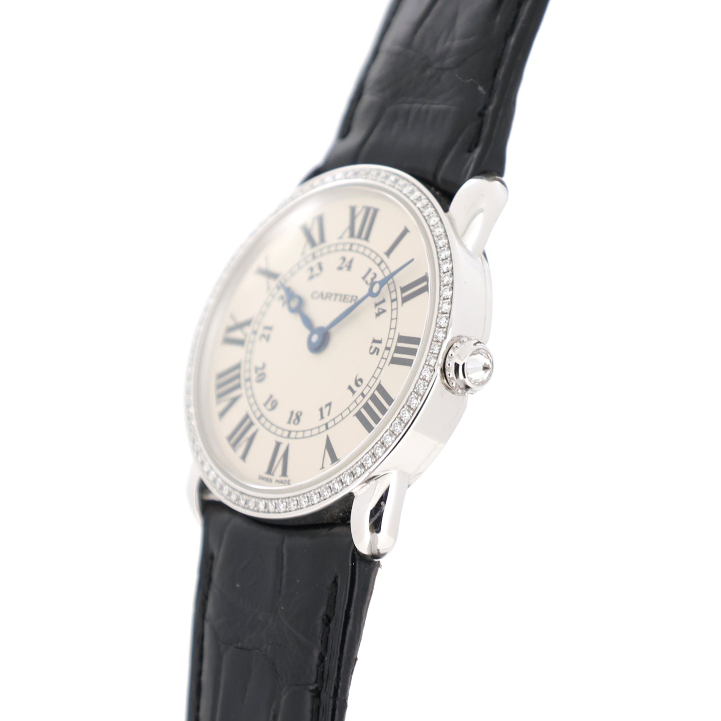 K18WG ベゼルダイヤ Cartier カルティエ ロンド ルイ カルティエ SM WR000251 レディース 腕時計