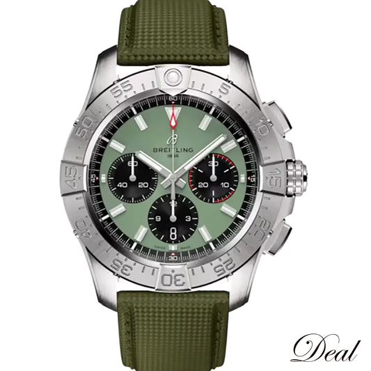 未使用 保管品 BREITLING ブライトリング アベンジャー B01 クロノグラフ 44 AB0147101L1X1 グリーン メンズ 腕時計