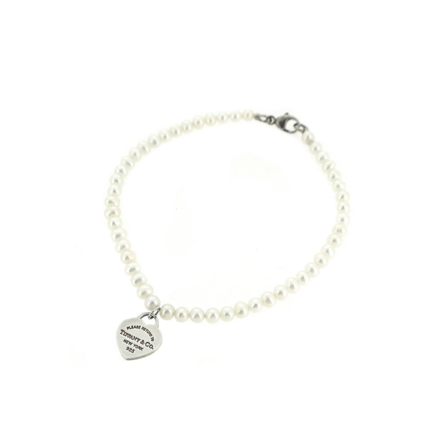 TIFFANY&Co. ティファニー  リターントゥティファニー ハートタグミニ Sv925 淡水パール  ホワイト  レディース ブレスレット