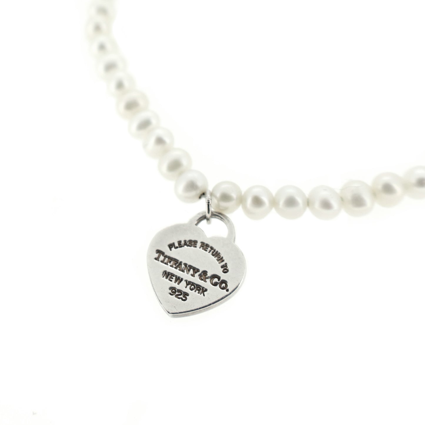 TIFFANY&Co. ティファニー  リターントゥティファニー ハートタグミニ Sv925 淡水パール  ホワイト  レディース ブレスレット