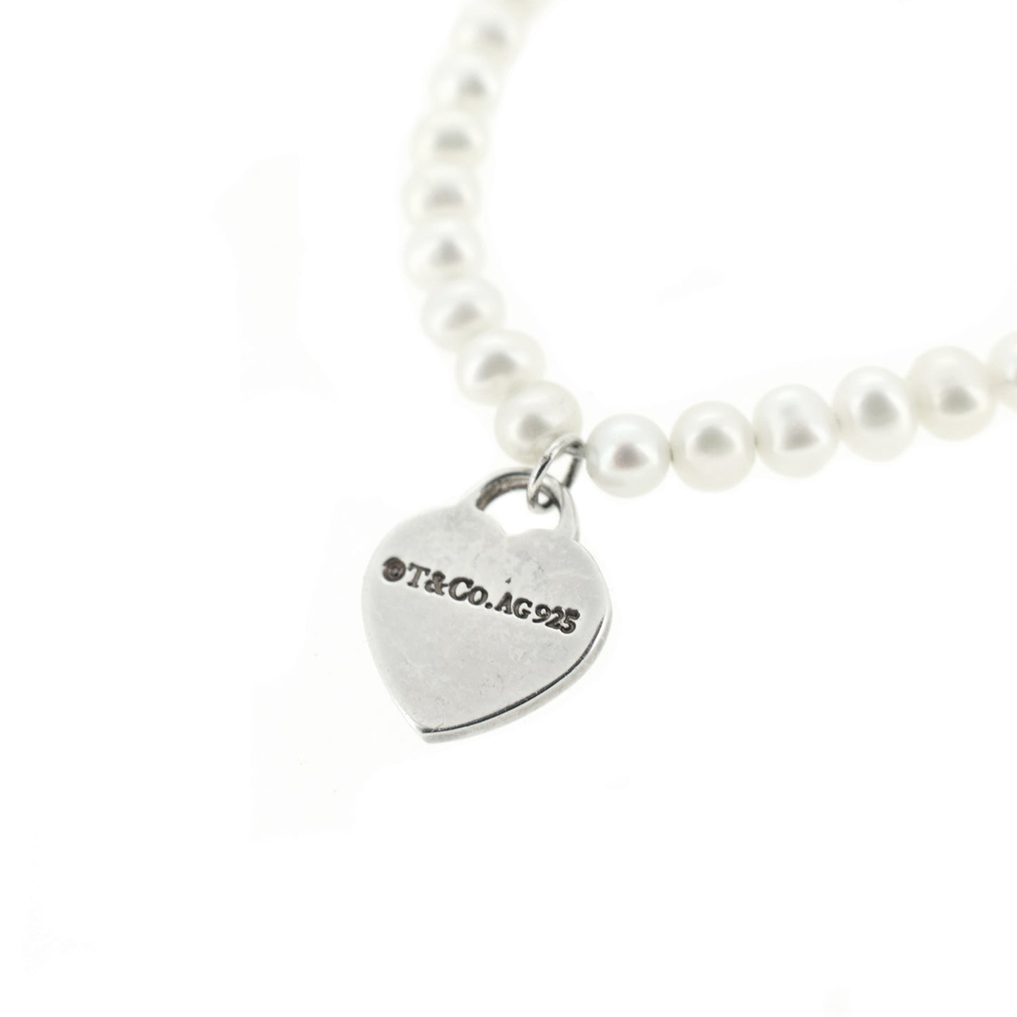 TIFFANY&Co. ティファニー  リターントゥティファニー ハートタグミニ Sv925 淡水パール  ホワイト  レディース ブレスレット
