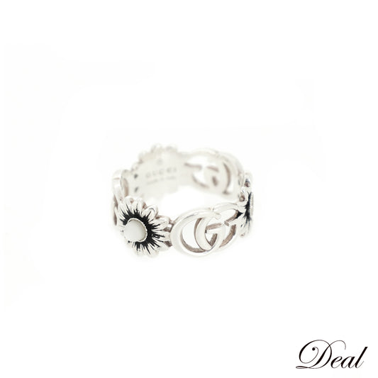 GUCCI グッチ ダブルG マザーオブパール スターリングシルバー シルバー メンズ リング 指輪