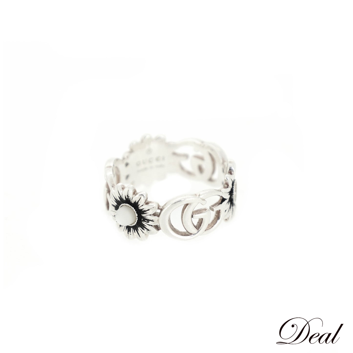 GUCCI グッチ ダブルG マザーオブパール スターリングシルバー シルバー メンズ リング 指輪