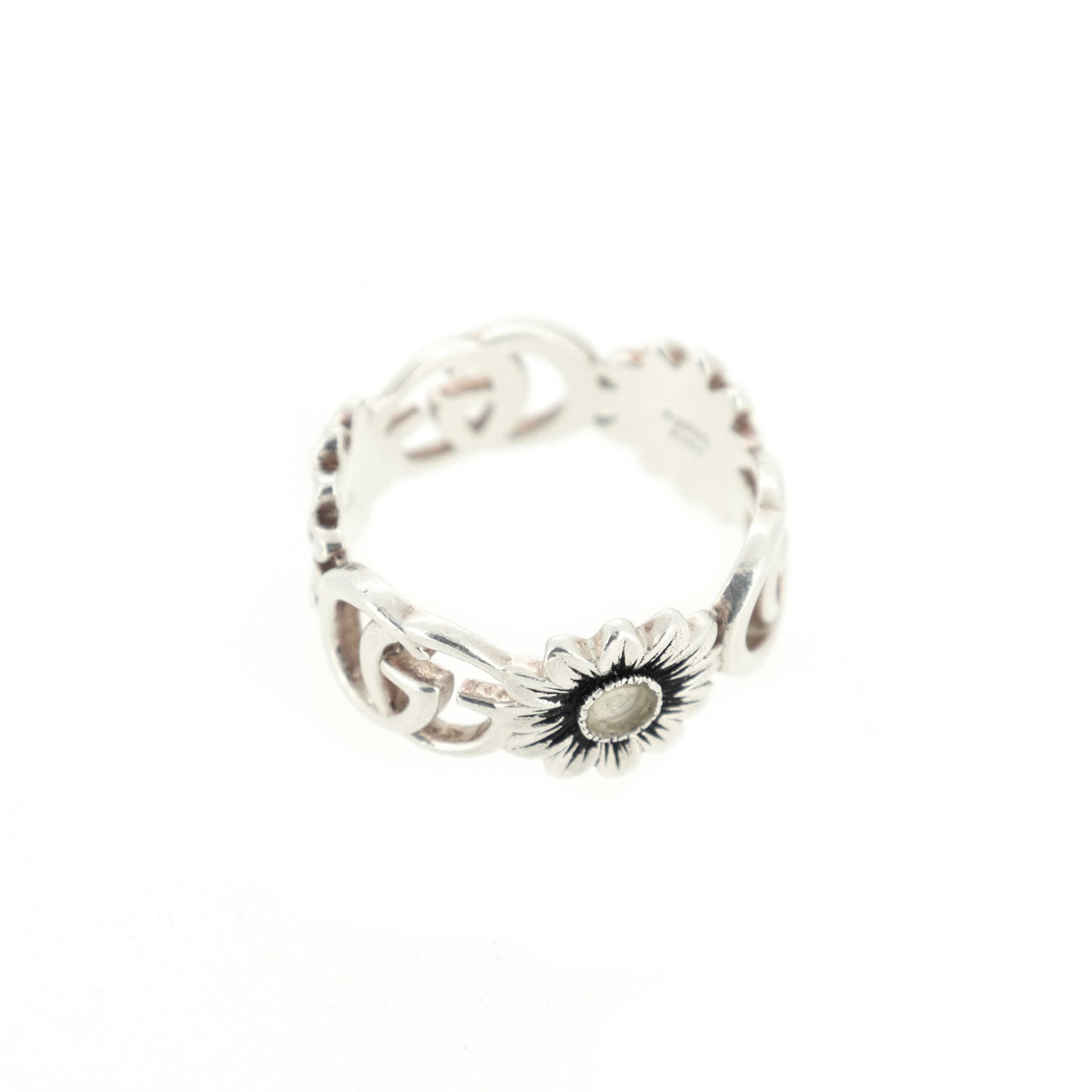 GUCCI グッチ ダブルG マザーオブパール スターリングシルバー シルバー メンズ リング 指輪