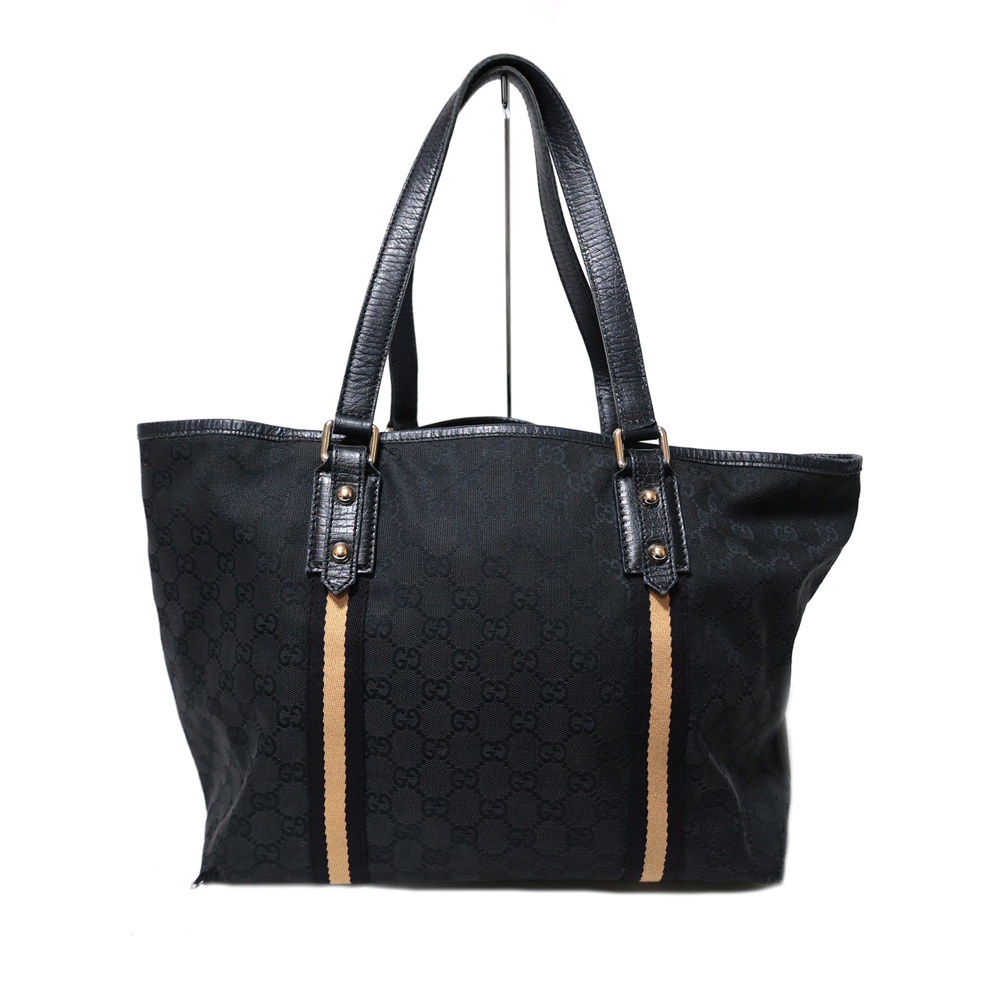 GUCCI グッチ  GGキャンバス シェリーライン チャーム 黒  139260002214  ブラック  レディース トートバッグ