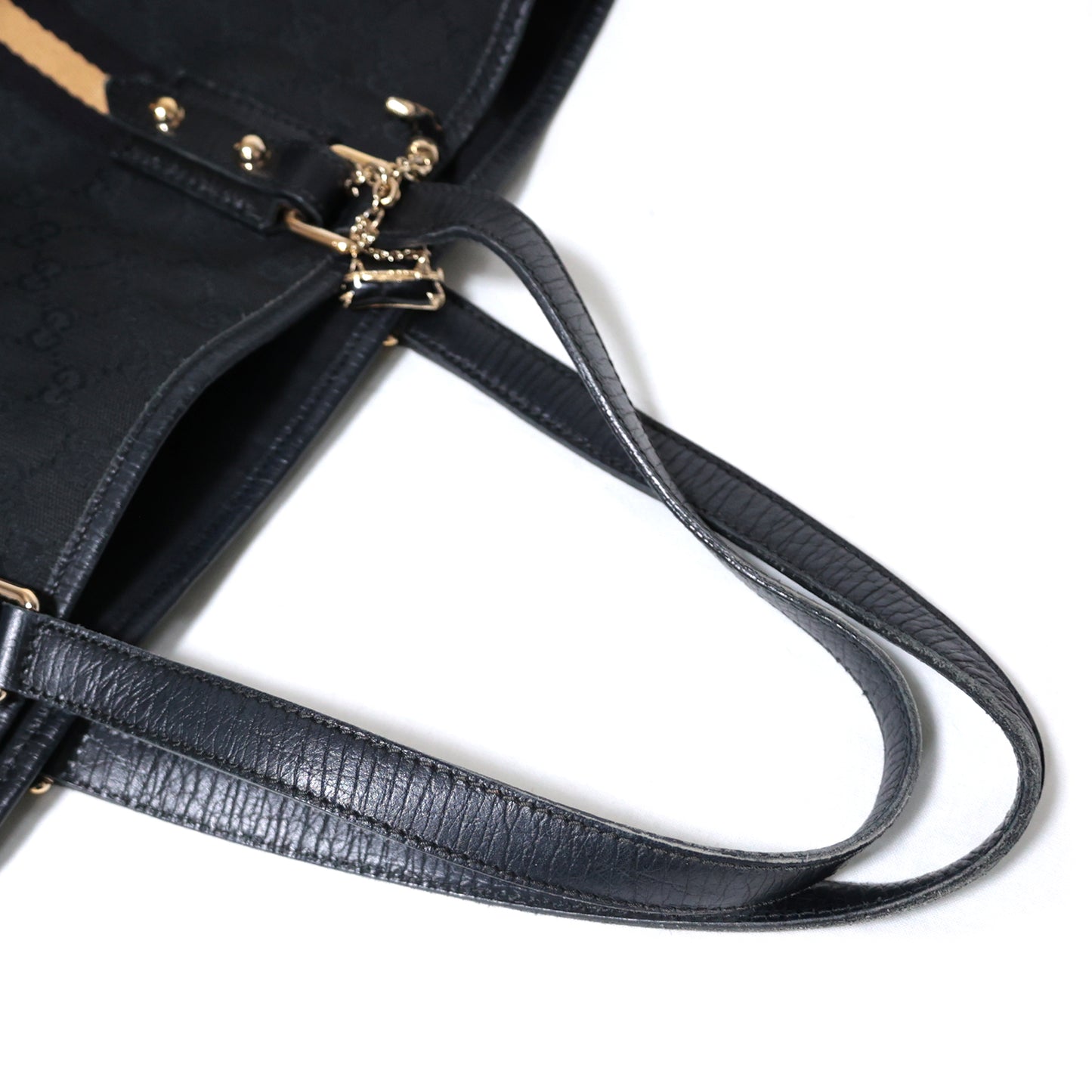 GUCCI グッチ  GGキャンバス シェリーライン チャーム 黒  139260002214  ブラック  レディース トートバッグ