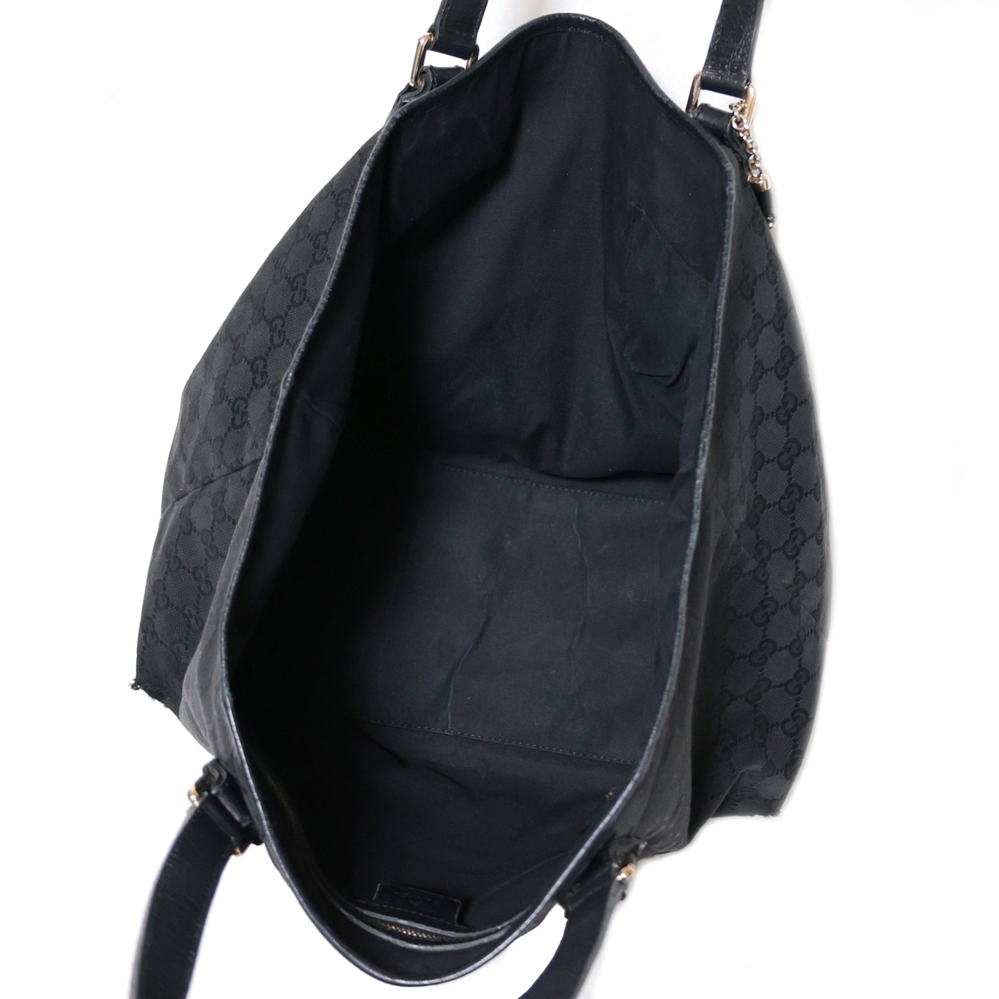 GUCCI グッチ  GGキャンバス シェリーライン チャーム 黒  139260002214  ブラック  レディース トートバッグ