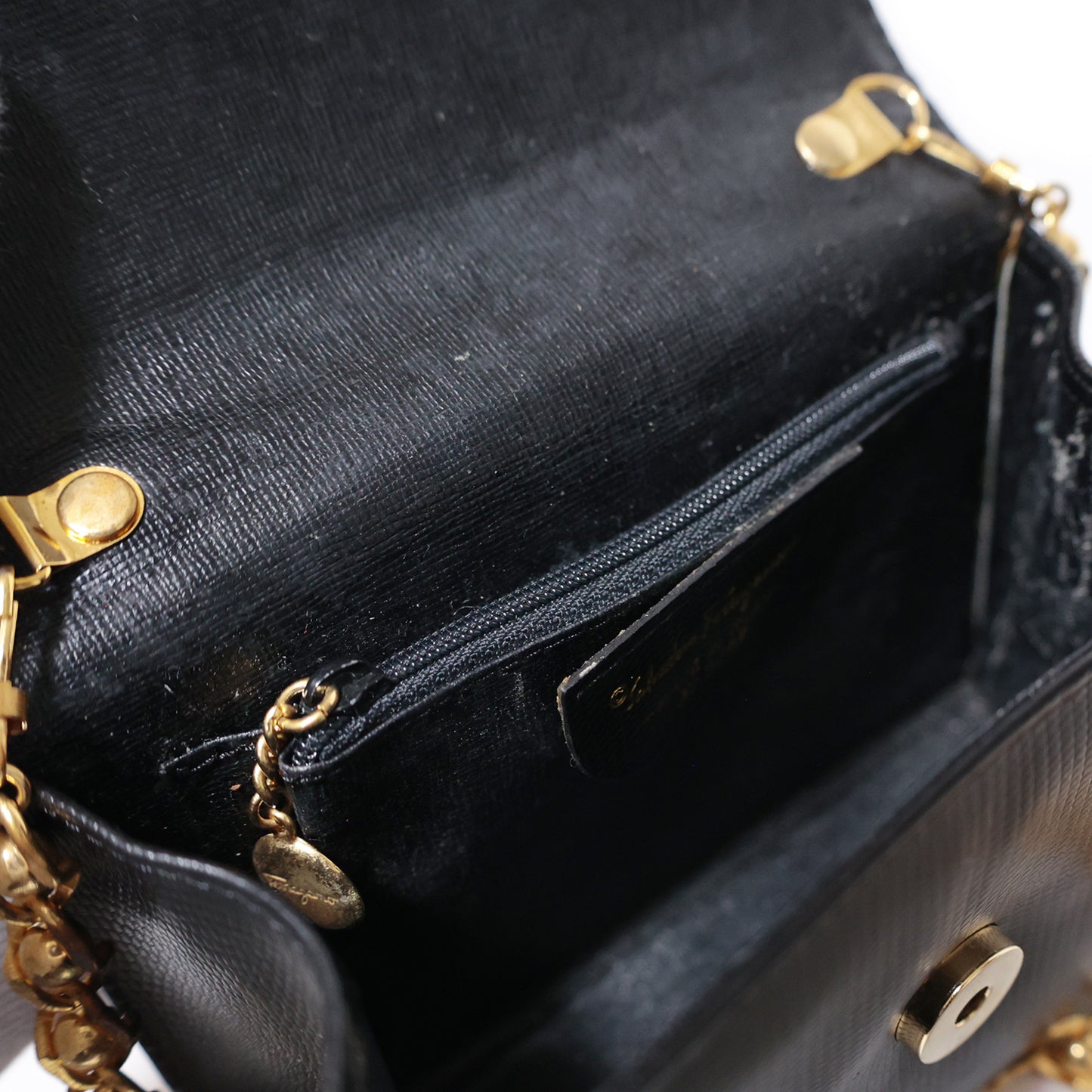 Salvatore Ferragamo サルヴァトーレ フェラガモ ヴァラ リボン チェーンショルダー 3WAY ブラック ブラック レディース ショルダーバッグ