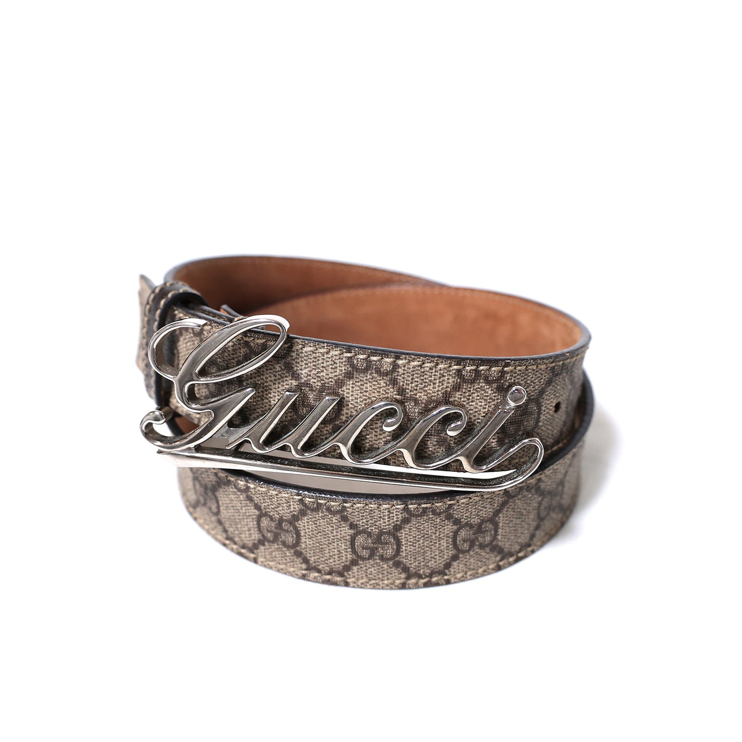 GUCCI グッチ  GGスプリーム ロゴ バックル  181830 497717  85/34  ベージュ  メンズ ベルト