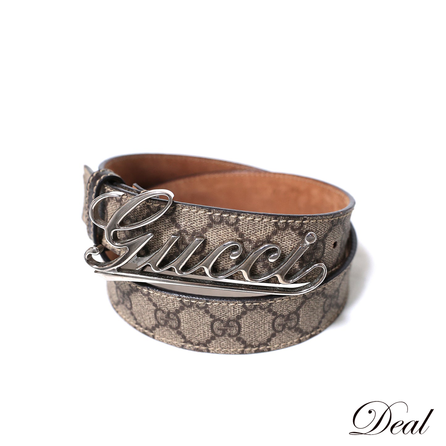 GUCCI グッチ  GGスプリーム ロゴ バックル  181830 497717  85/34  ベージュ  メンズ ベルト