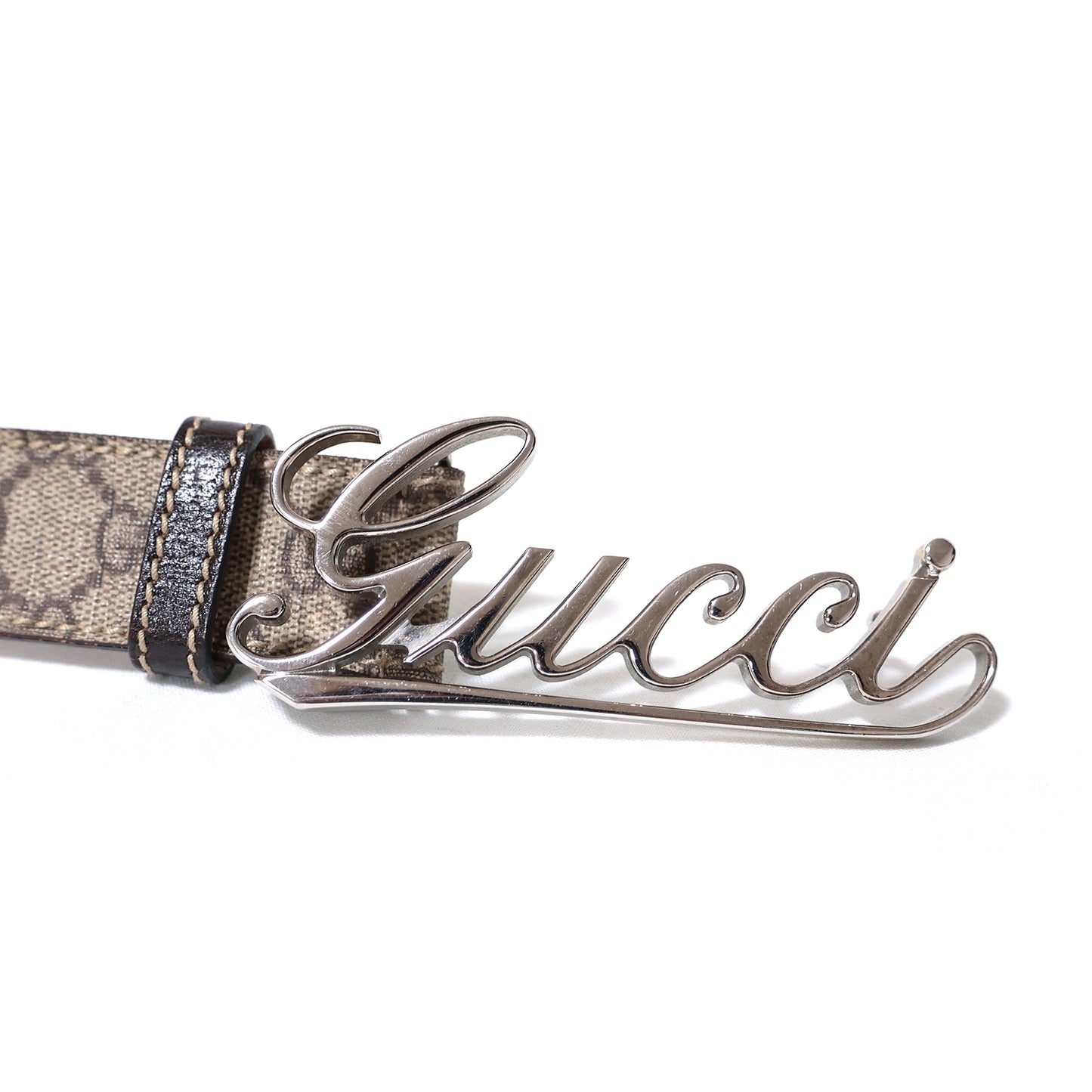 GUCCI グッチ  GGスプリーム ロゴ バックル  181830 497717  85/34  ベージュ  メンズ ベルト