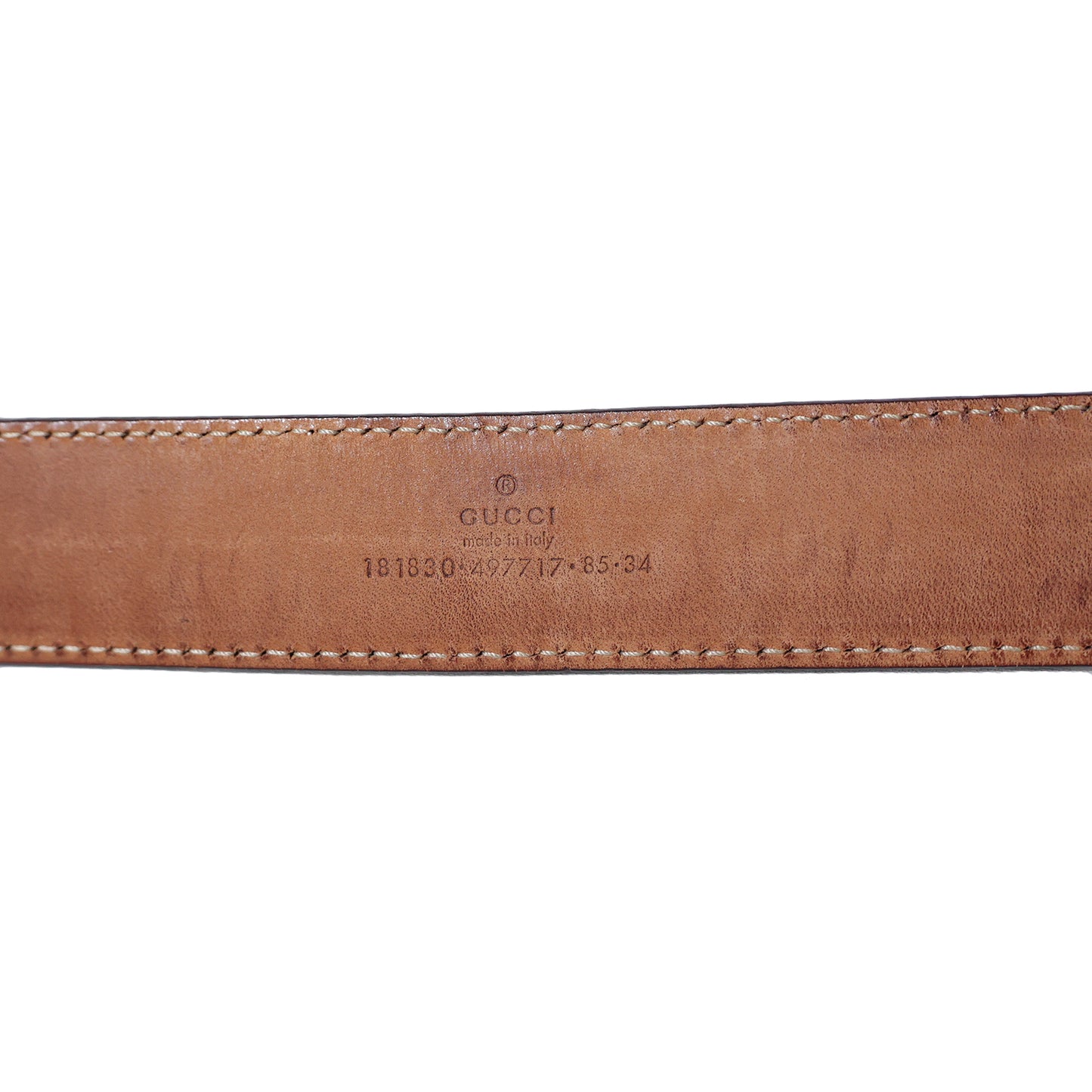 GUCCI グッチ  GGスプリーム ロゴ バックル  181830 497717  85/34  ベージュ  メンズ ベルト