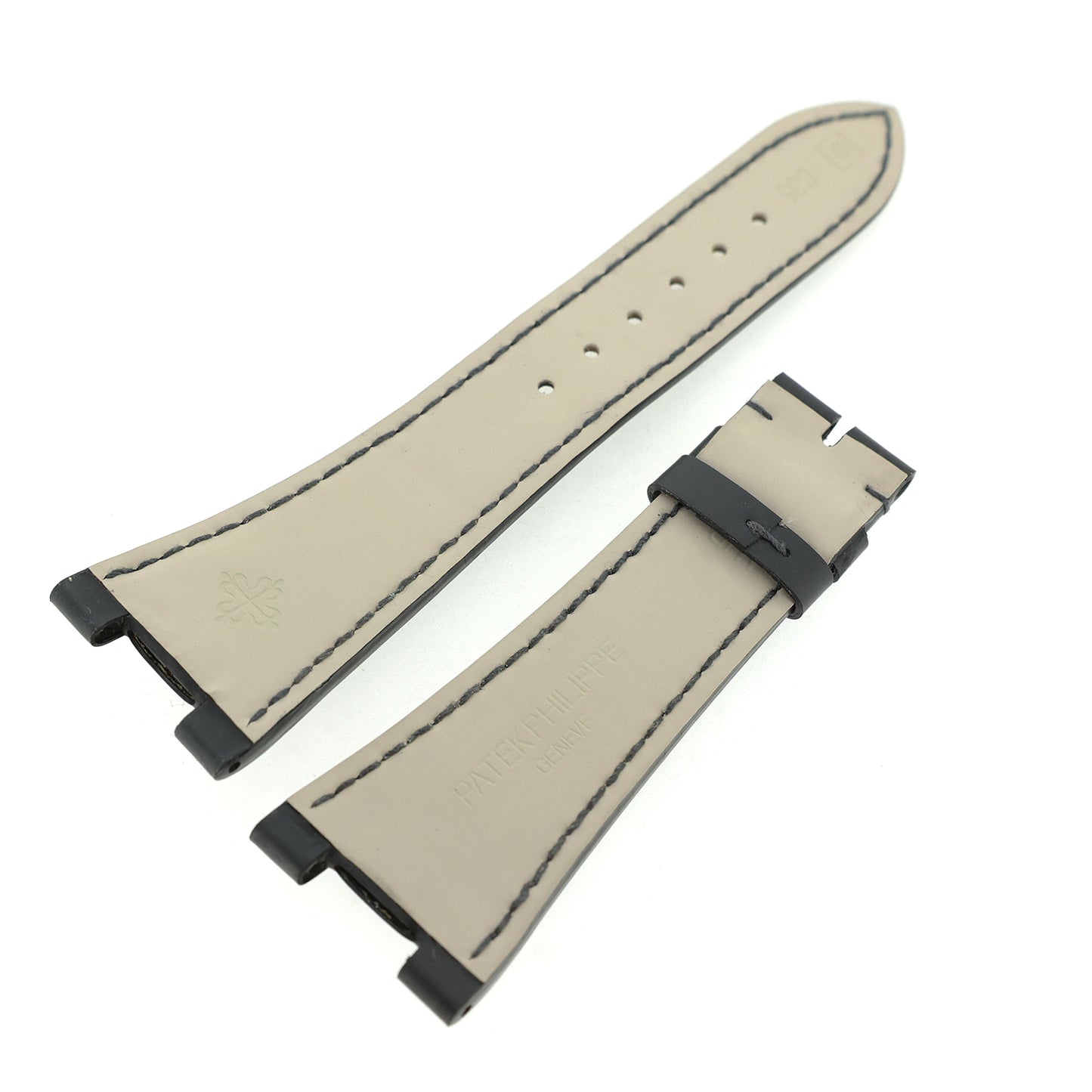 Unused, stored item: Patek Philippe genuine rubber strap, black, for men's watch.