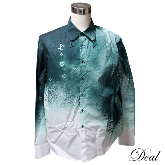 未使用 保管品 LOUIS VUITTON ルイ・ヴィトン 23SS モノグラムグラフィック RM231M TA4HOS15W XL グリーン メンズ 長袖シャツ
LV