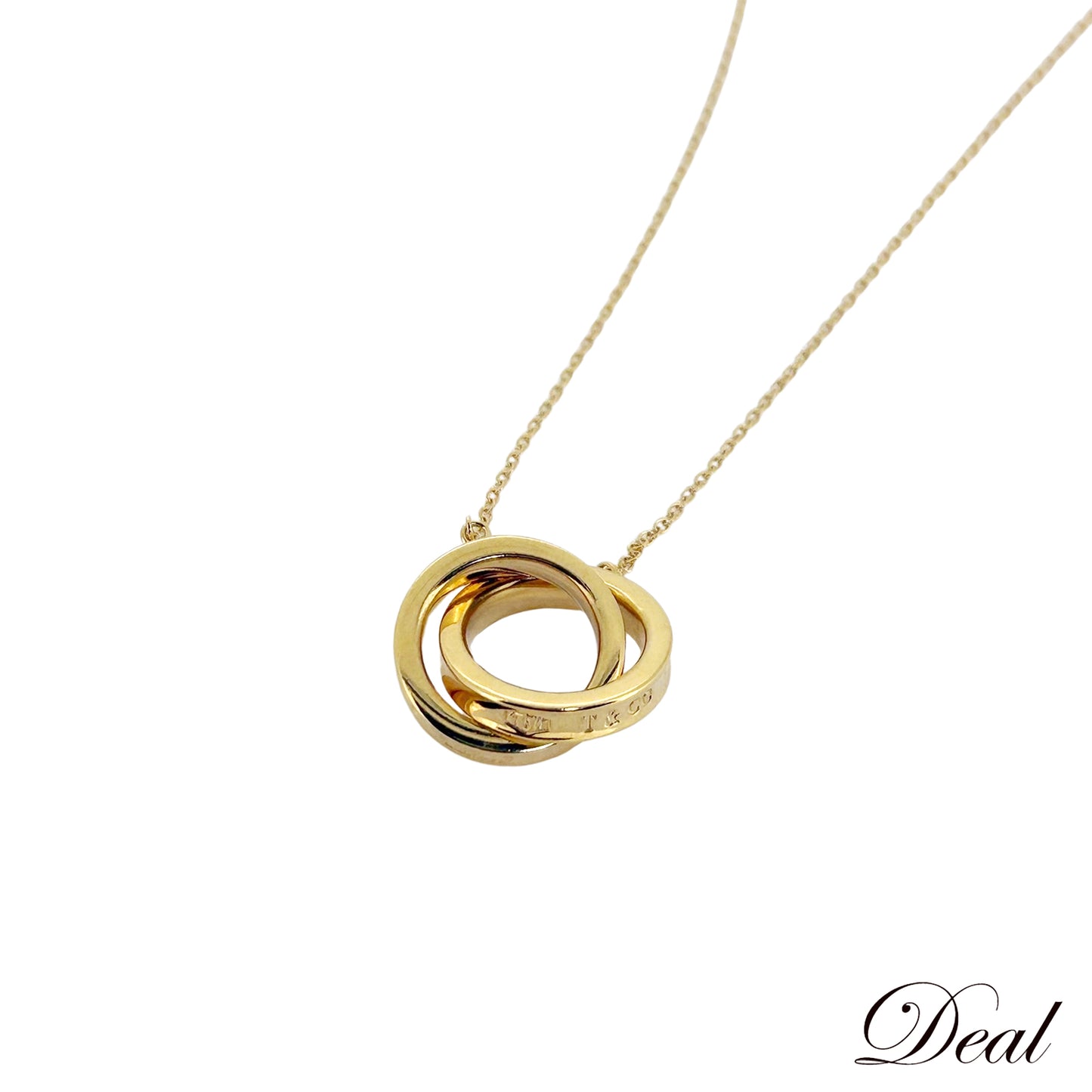 TIFFANY&Co. ティファニー インターロッキング 1837 2連 K18YG レディース ネックレス