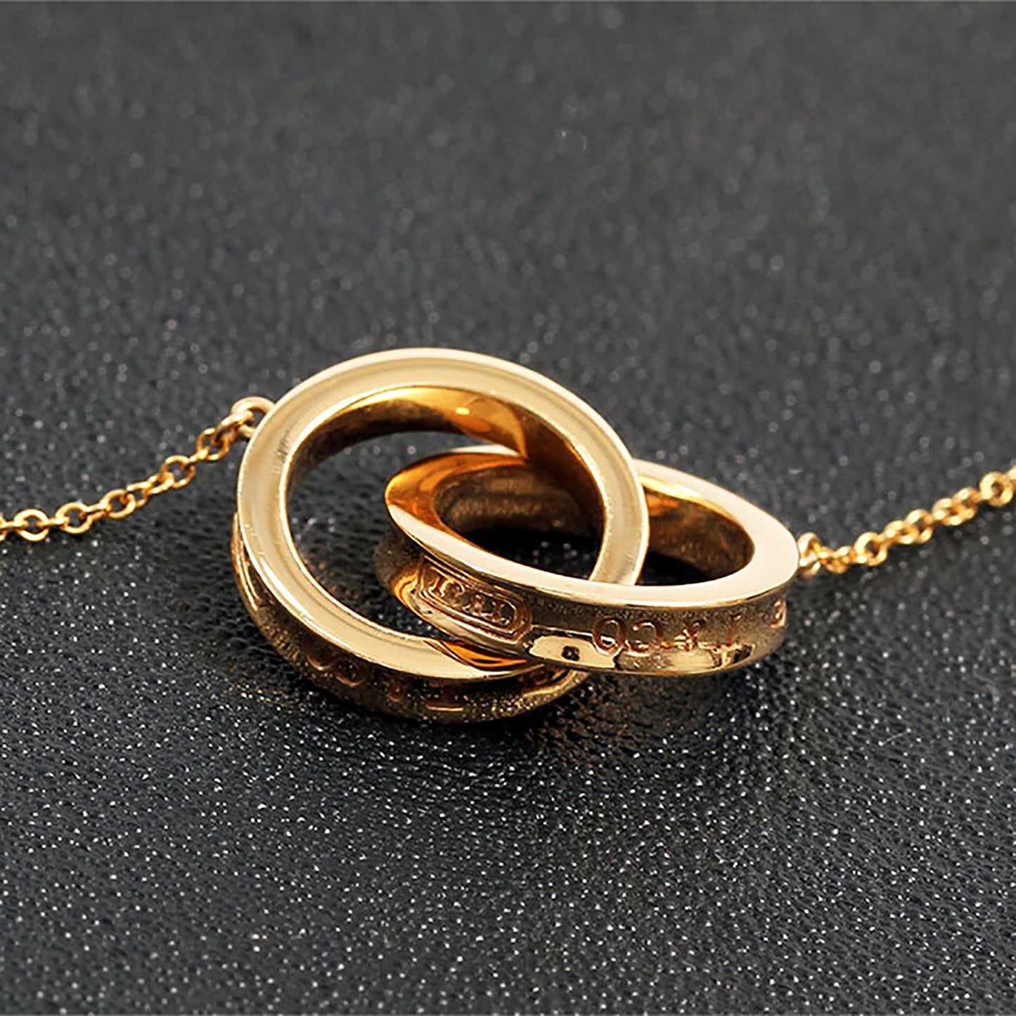 TIFFANY&Co. ティファニー インターロッキング 1837 2連 K18YG レディース ネックレス