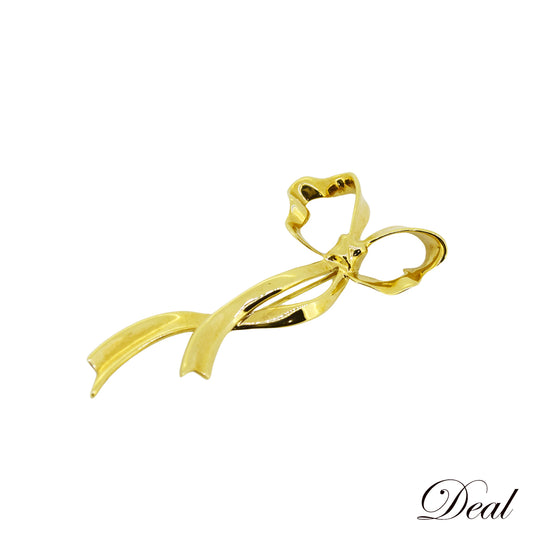 TIFFANY&Co. ティファニー  リボン モチーフ K18YG  ゴールド  レディース ブローチ