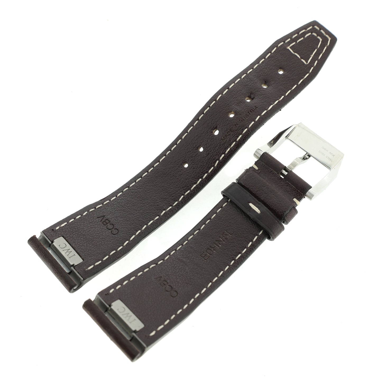 IWC アイダブリュシー  純正 レザーベルト パイロットウォッチ用 尾錠付き  ブラウン  メンズ 時計ベルト