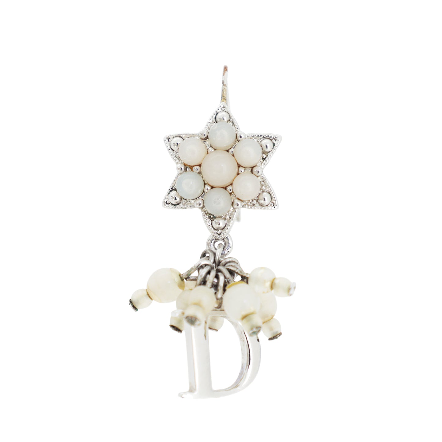 DIOR ディオール パール ロゴ 片方のみ シルバー レディース ピアス