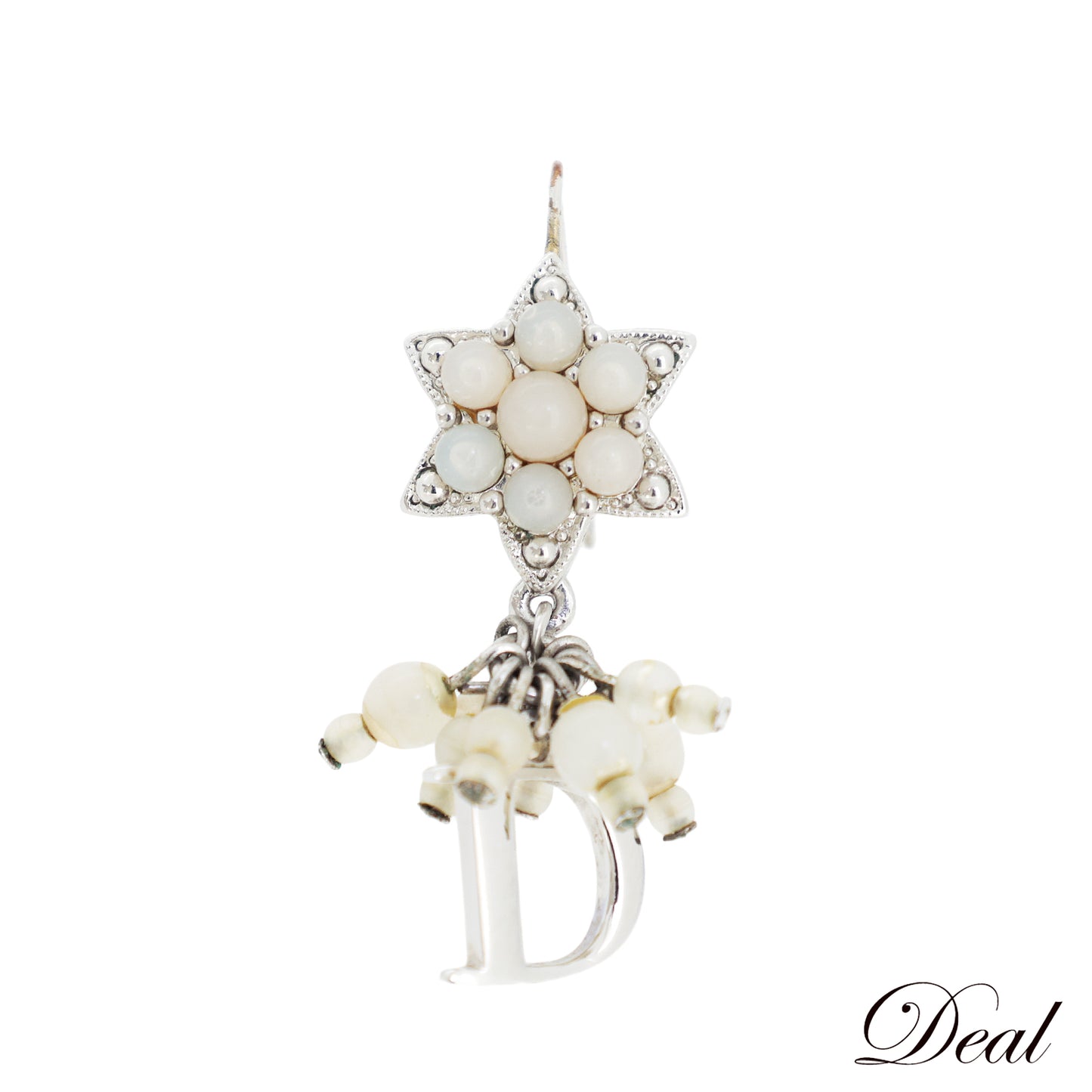 DIOR ディオール パール ロゴ 片方のみ シルバー レディース ピアス