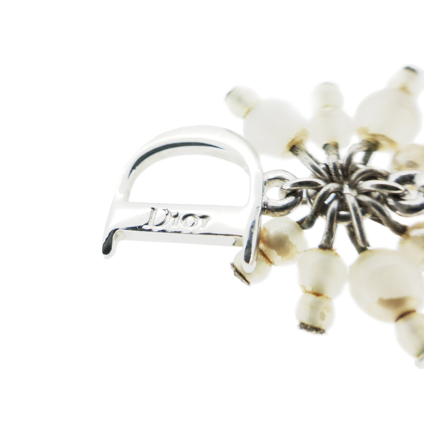 DIOR ディオール パール ロゴ 片方のみ シルバー レディース ピアス