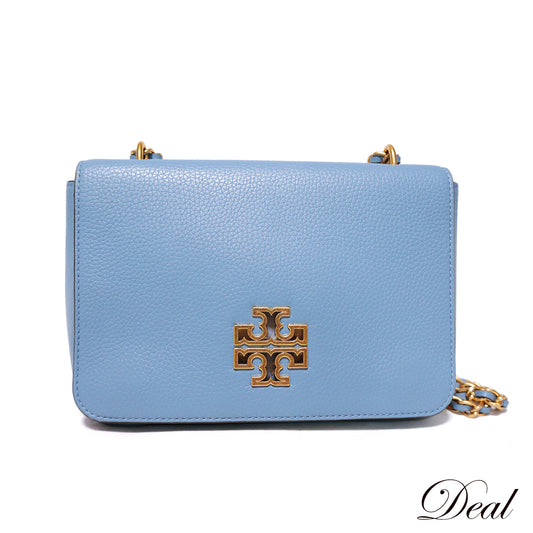 TORY BURCH トリーバーチ ロゴ チェーンショルダー ゴールド金具 ブルー レディース ショルダーバッグ