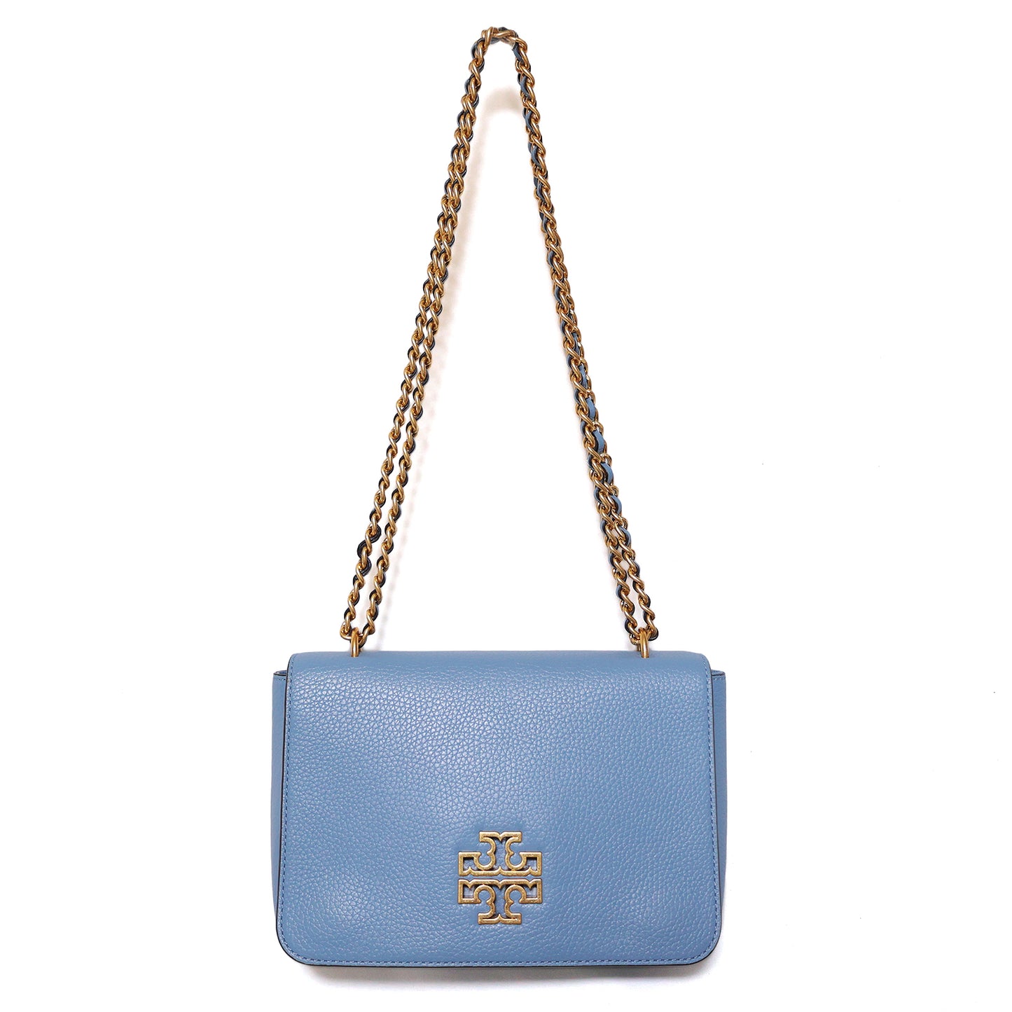 TORY BURCH トリーバーチ ロゴ チェーンショルダー ゴールド金具 ブルー レディース ショルダーバッグ