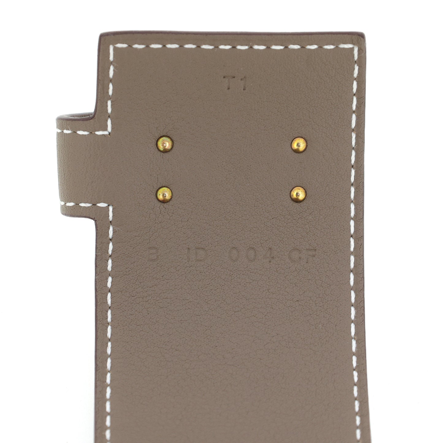 未使用、展示品质 HERMES Kelly Twist GM Etoupe 手镯，玫瑰金，带有 B 印章、T1、米色。