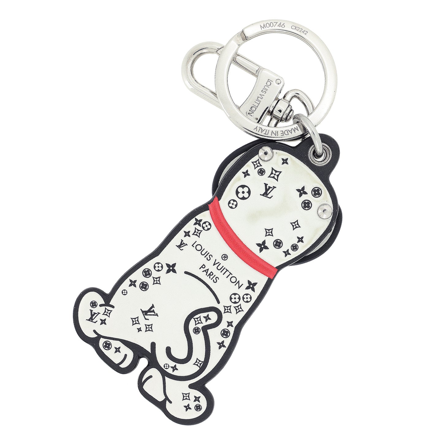 希少 LOUIS VUITTON ルイ・ヴィトン ポルト クレ LVダルマタ キーリング M00746 ホワイト レディース キーホルダー
LV