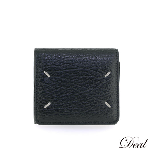 Maison Margiela 四针迷你钱包 S56U10150 中性黑色男士三折钱包