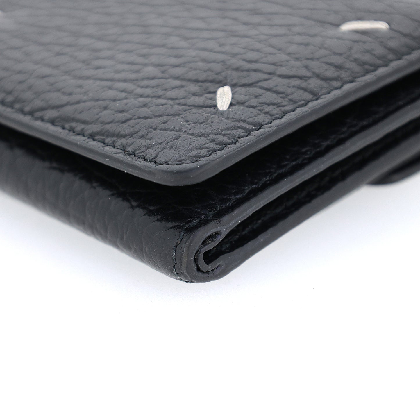 Maison Margiela 四针迷你钱包 S56U10150 中性黑色男士三折钱包