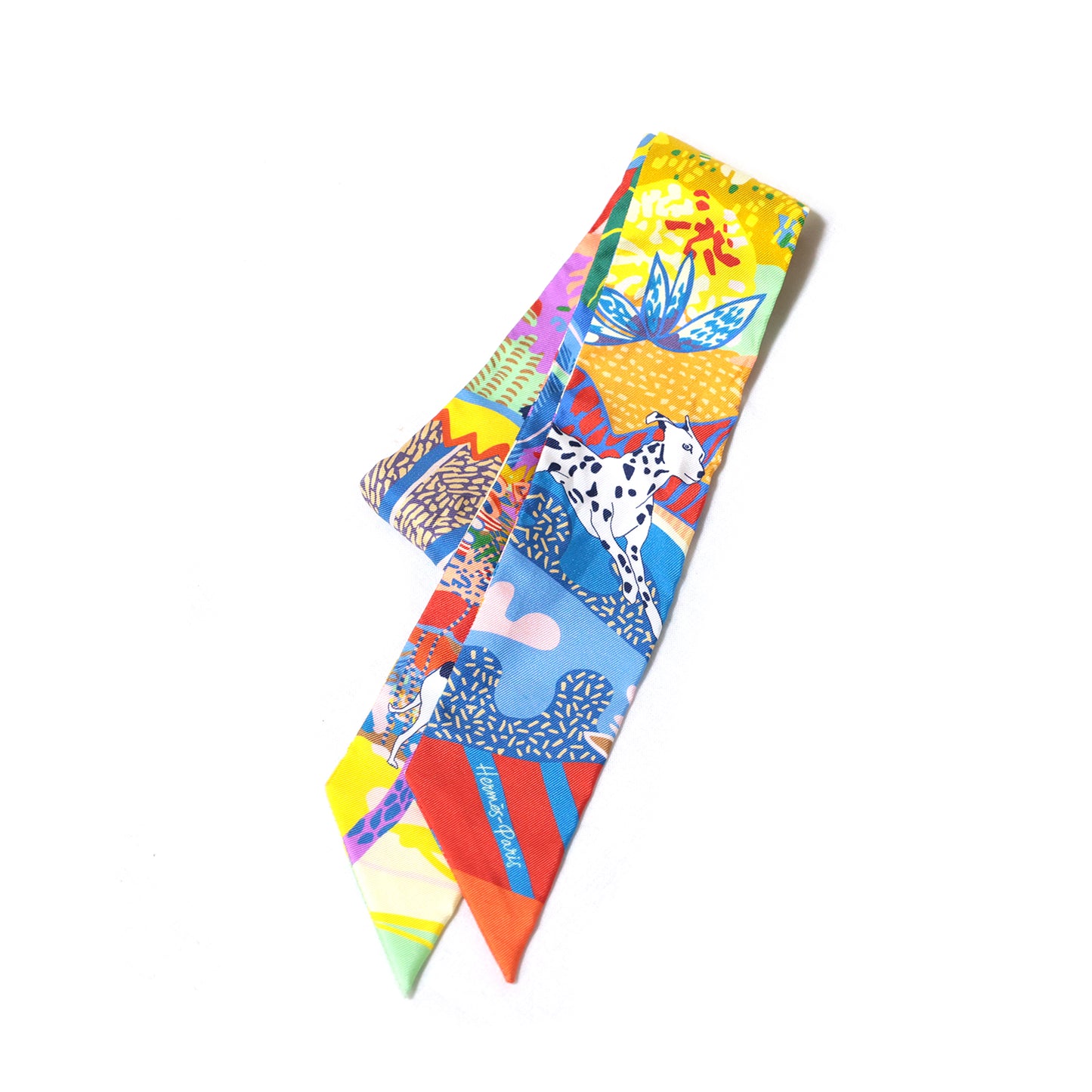 美品 HERMES エルメス ツイリー En Liberte 自由に マルチカラー レディース スカーフ