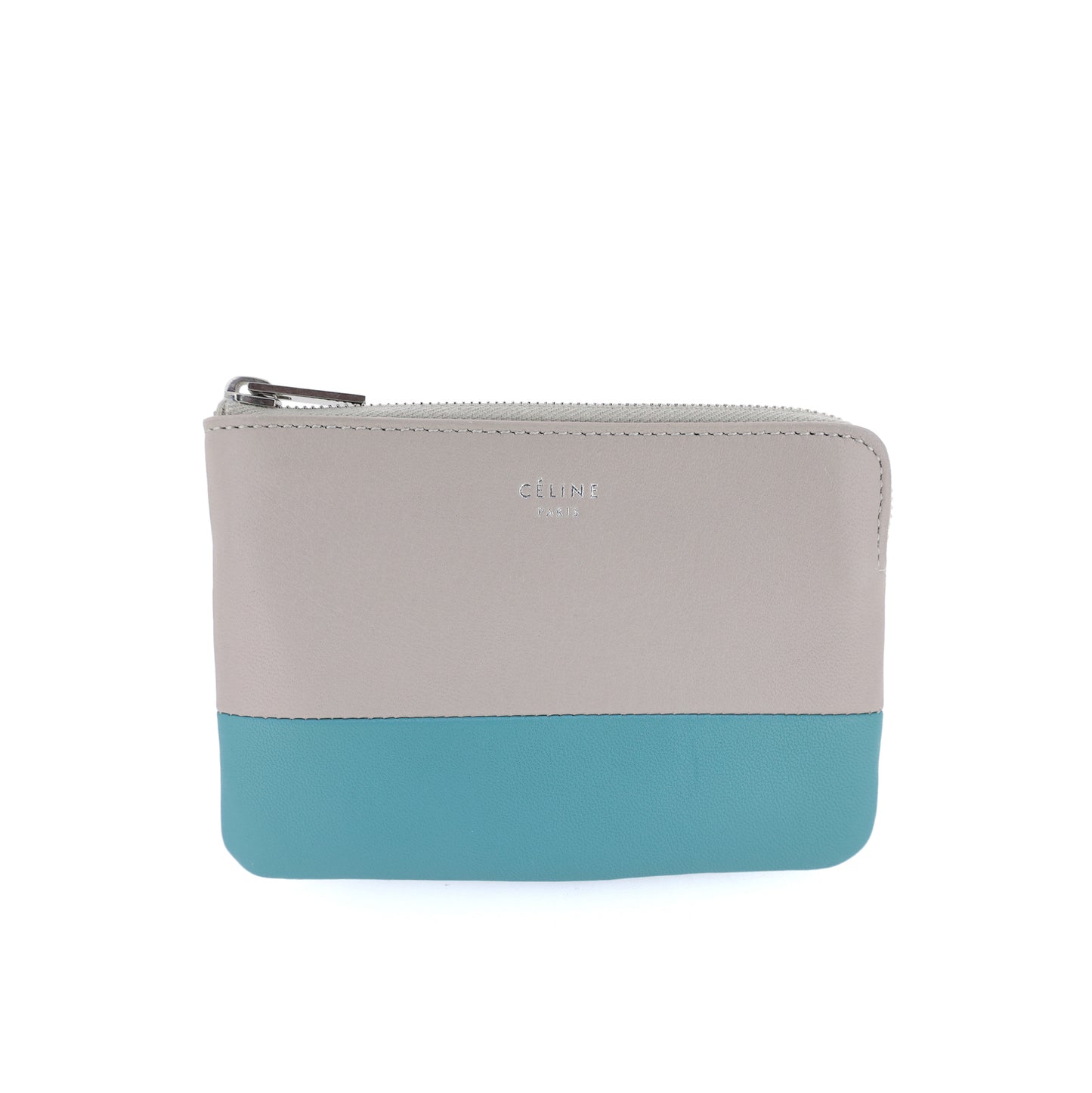 CELINE セリーヌ バイカラー キーリング付き グレー レディース コインケース