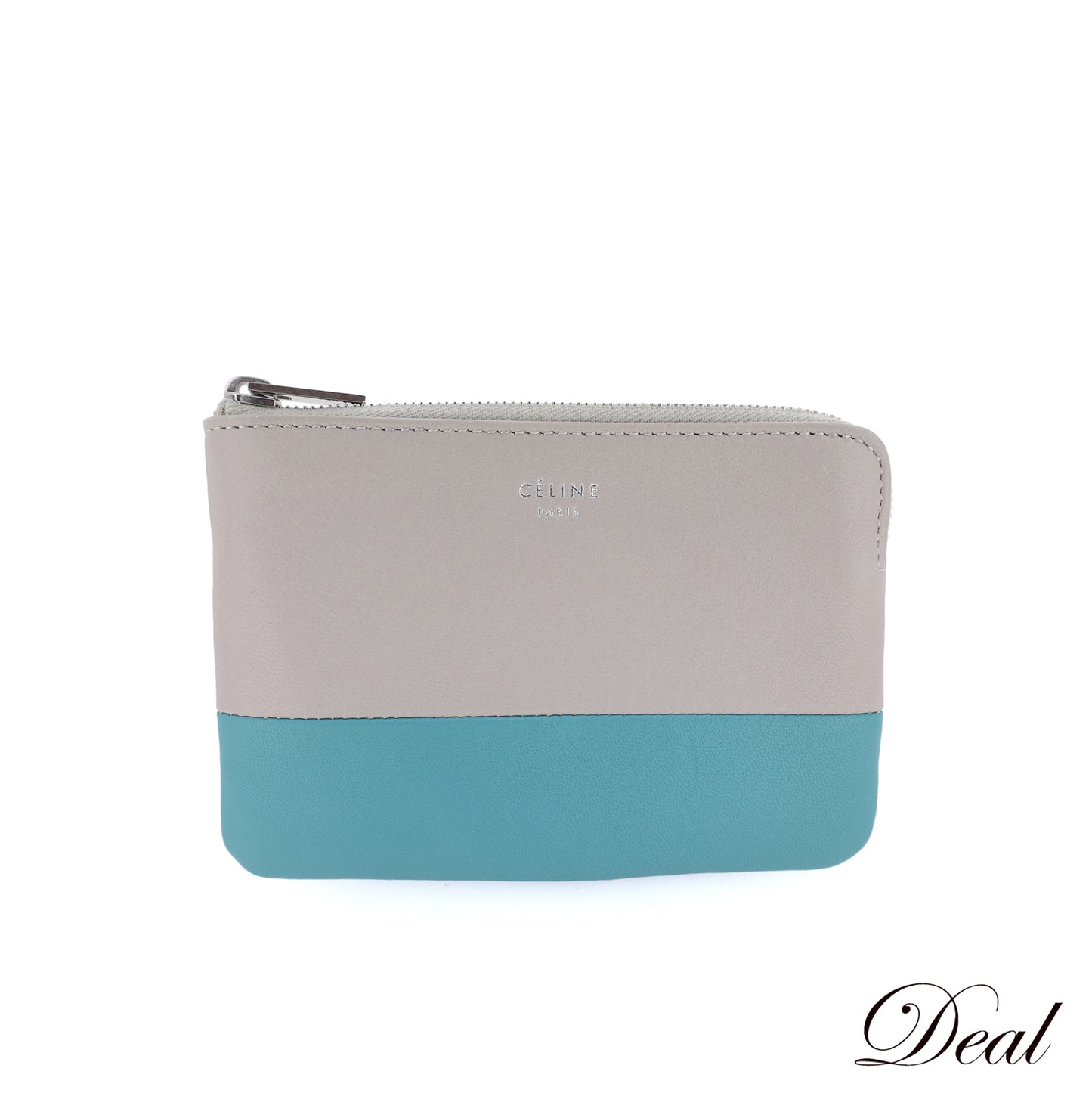 CELINE セリーヌ バイカラー キーリング付き グレー レディース コインケース