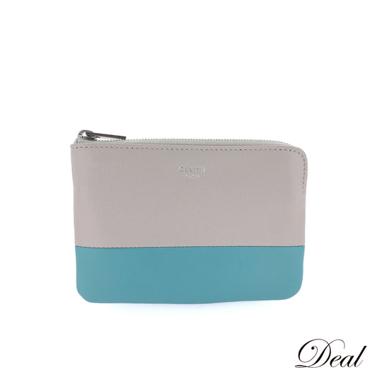 CELINE セリーヌ バイカラー キーリング付き グレー レディース コインケース