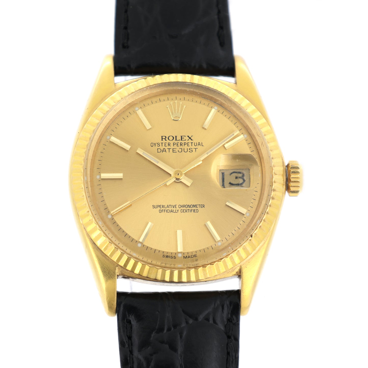 K18YG ROLEX ロレックス デイトジャスト 1601 ヴィンテージ 1953年 メンズ 腕時計