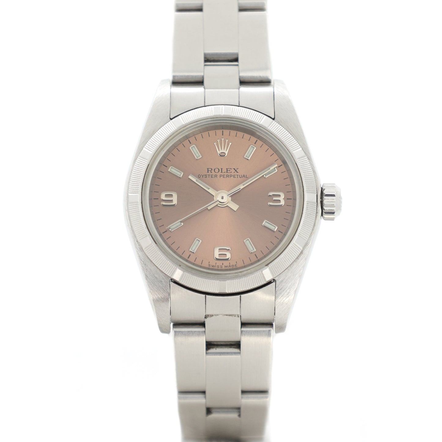 ROLEX ロレックス オイスターパーペチュアル P 76030 ピンク ホワイトバー レディース 腕時計