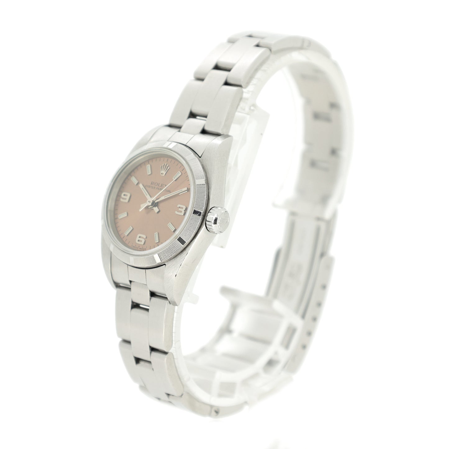 ROLEX ロレックス オイスターパーペチュアル P 76030 ピンク ホワイトバー レディース 腕時計