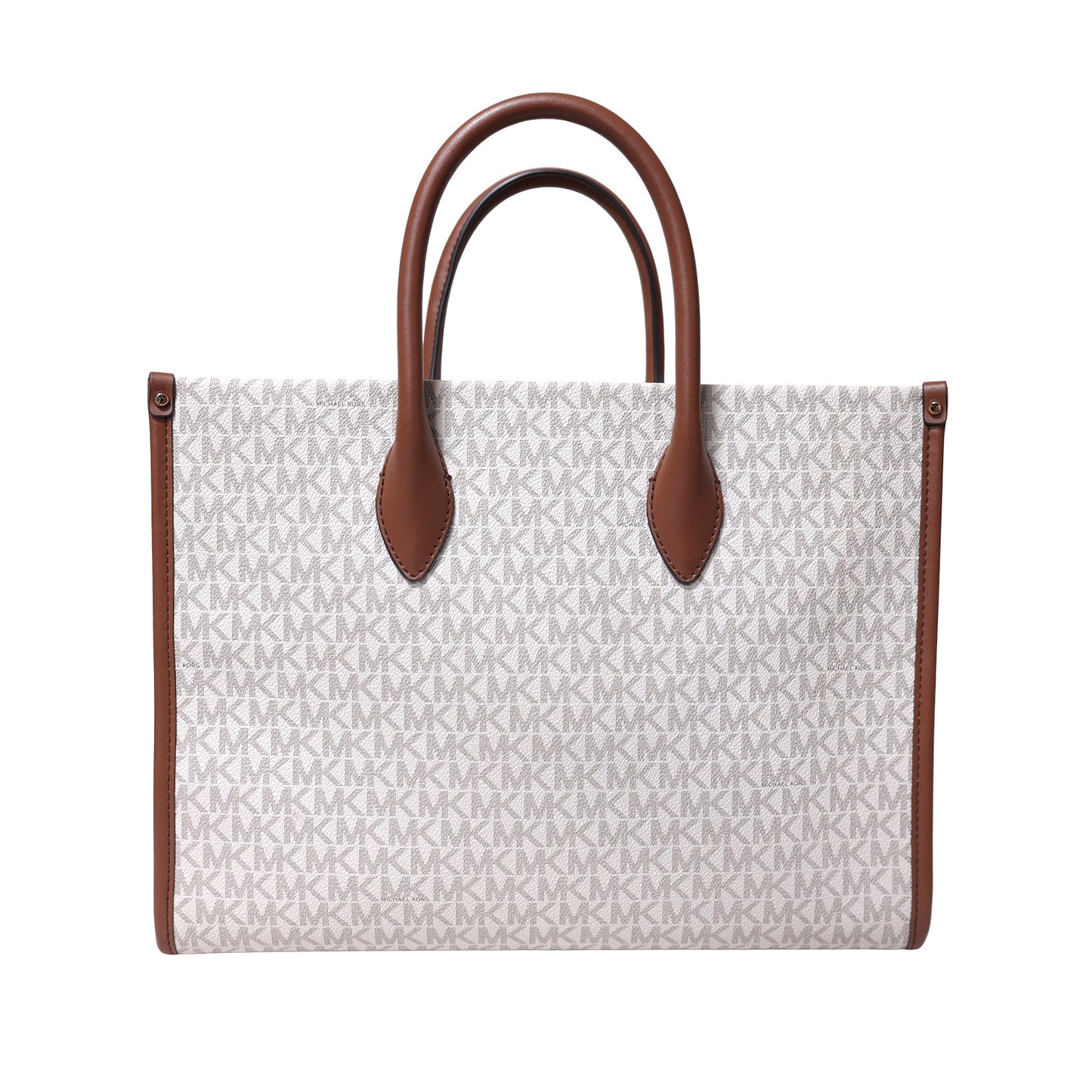 MICHAEL KORS マイケルコース  MKシグネチャー ショッパー ブラウン ホワイト系  クロシェット付  ブラウン  レディース トートバッグ