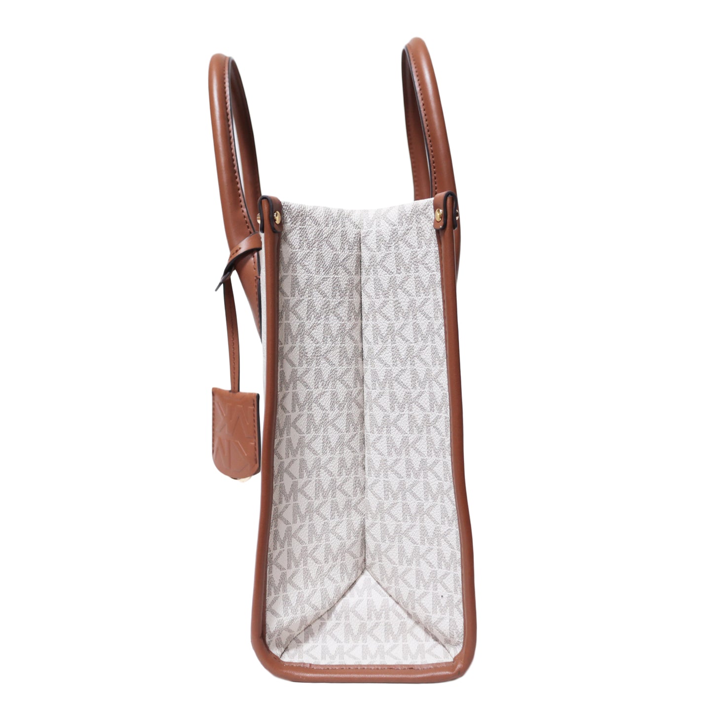 MICHAEL KORS マイケルコース  MKシグネチャー ショッパー ブラウン ホワイト系  クロシェット付  ブラウン  レディース トートバッグ