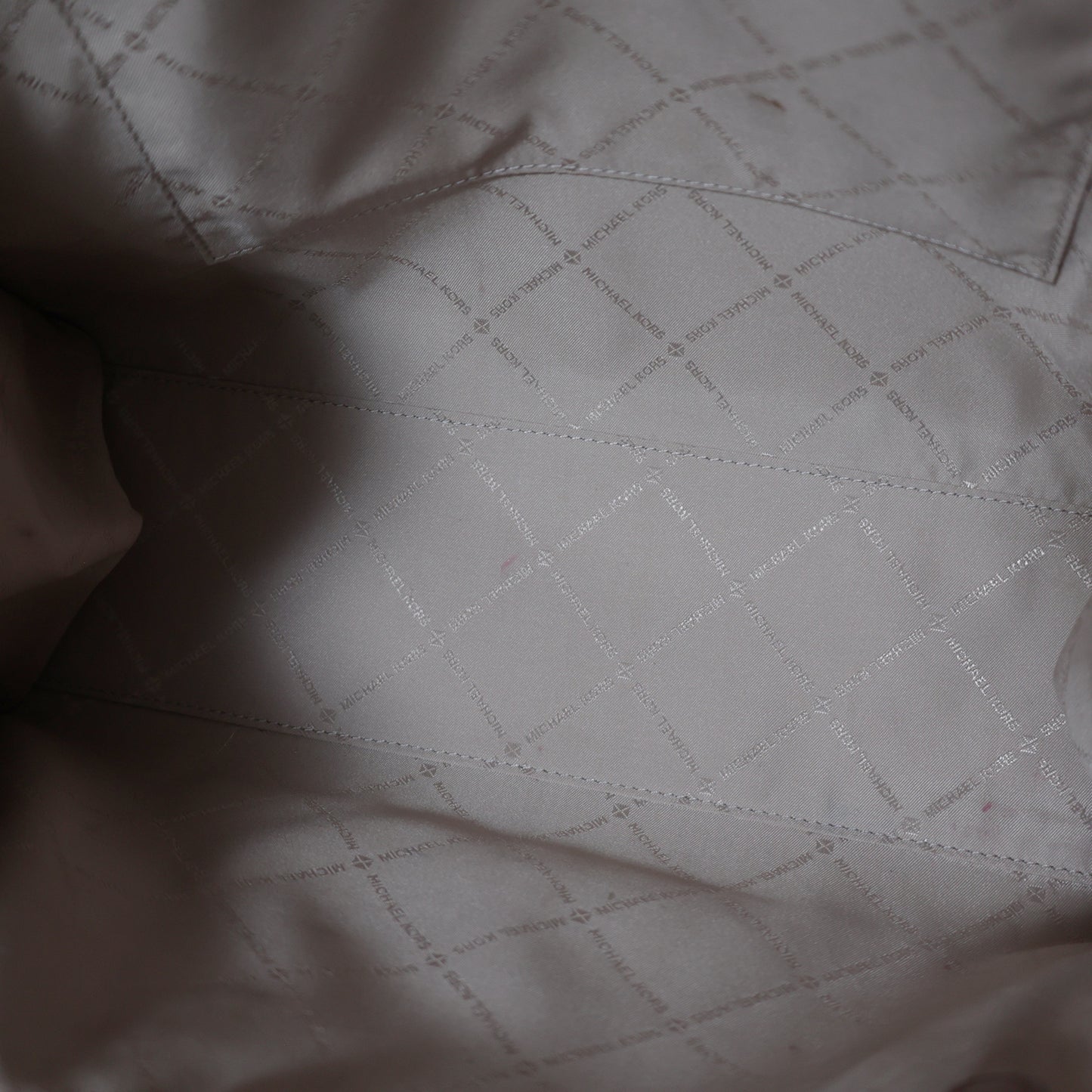 MICHAEL KORS マイケルコース  MKシグネチャー ショッパー ブラウン ホワイト系  クロシェット付  ブラウン  レディース トートバッグ