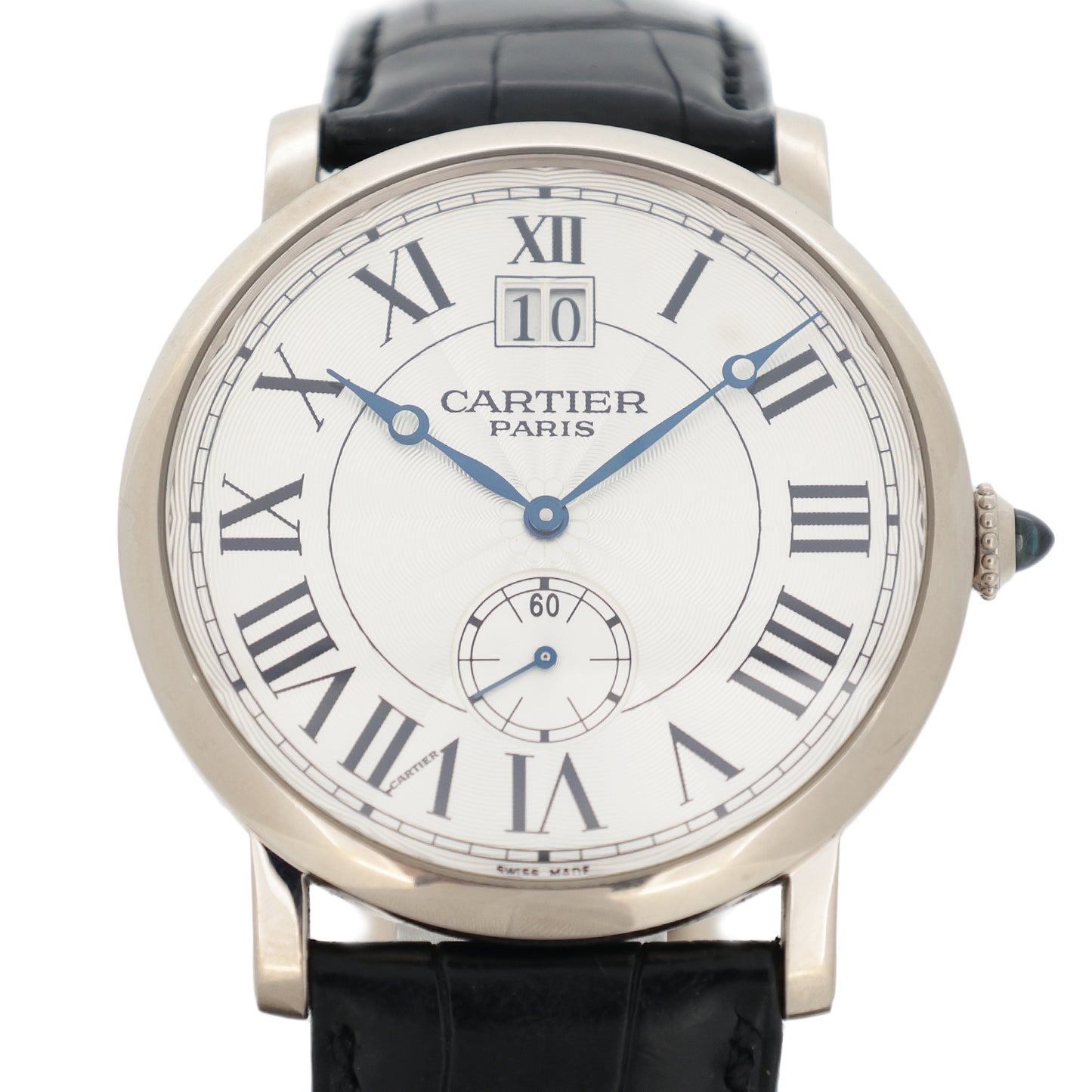 K18WG Cartier カルティエ ロトンド ラージデイトMM CPCP W1550751 メンズ 腕時計