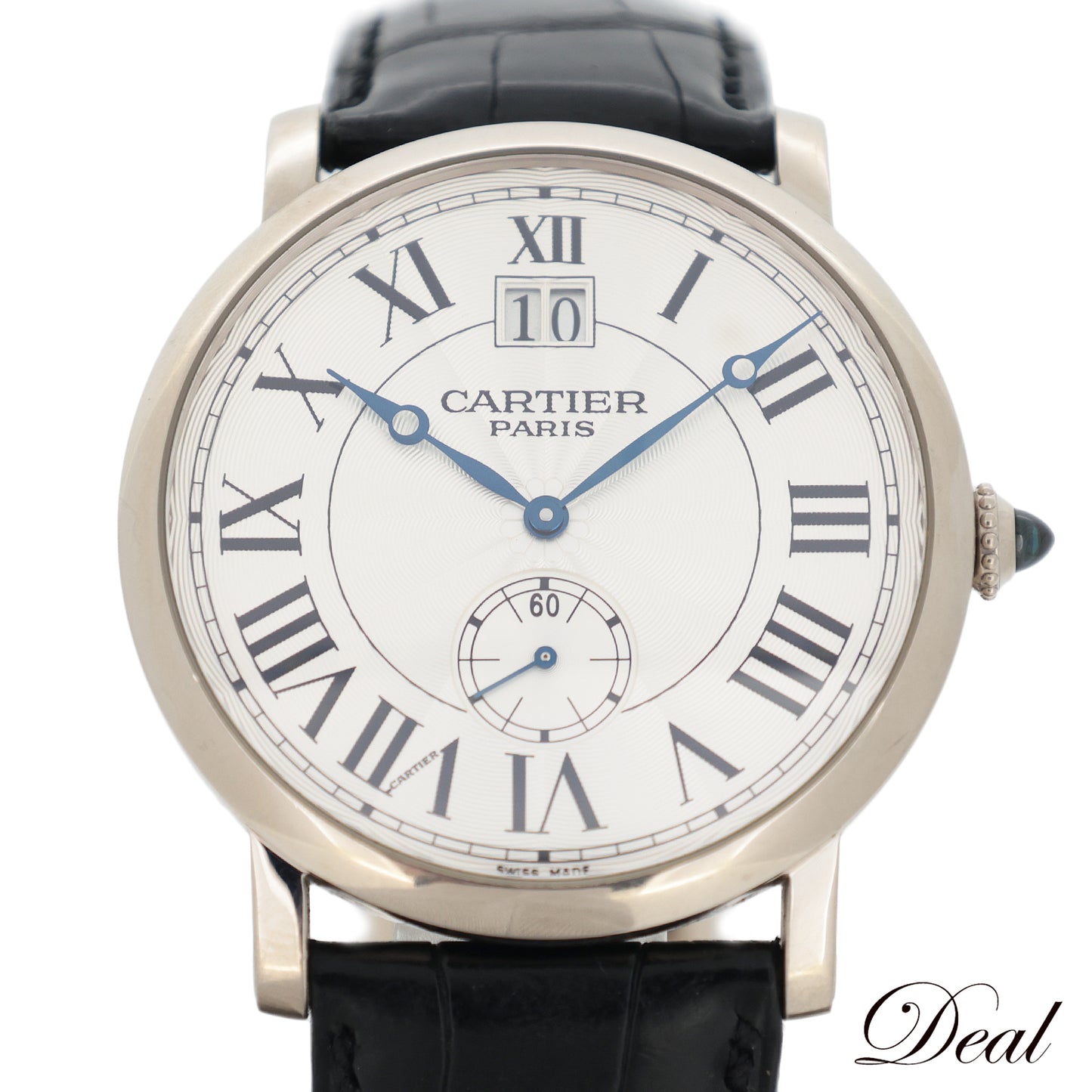 K18WG Cartier カルティエ ロトンド ラージデイトMM CPCP W1550751 メンズ 腕時計