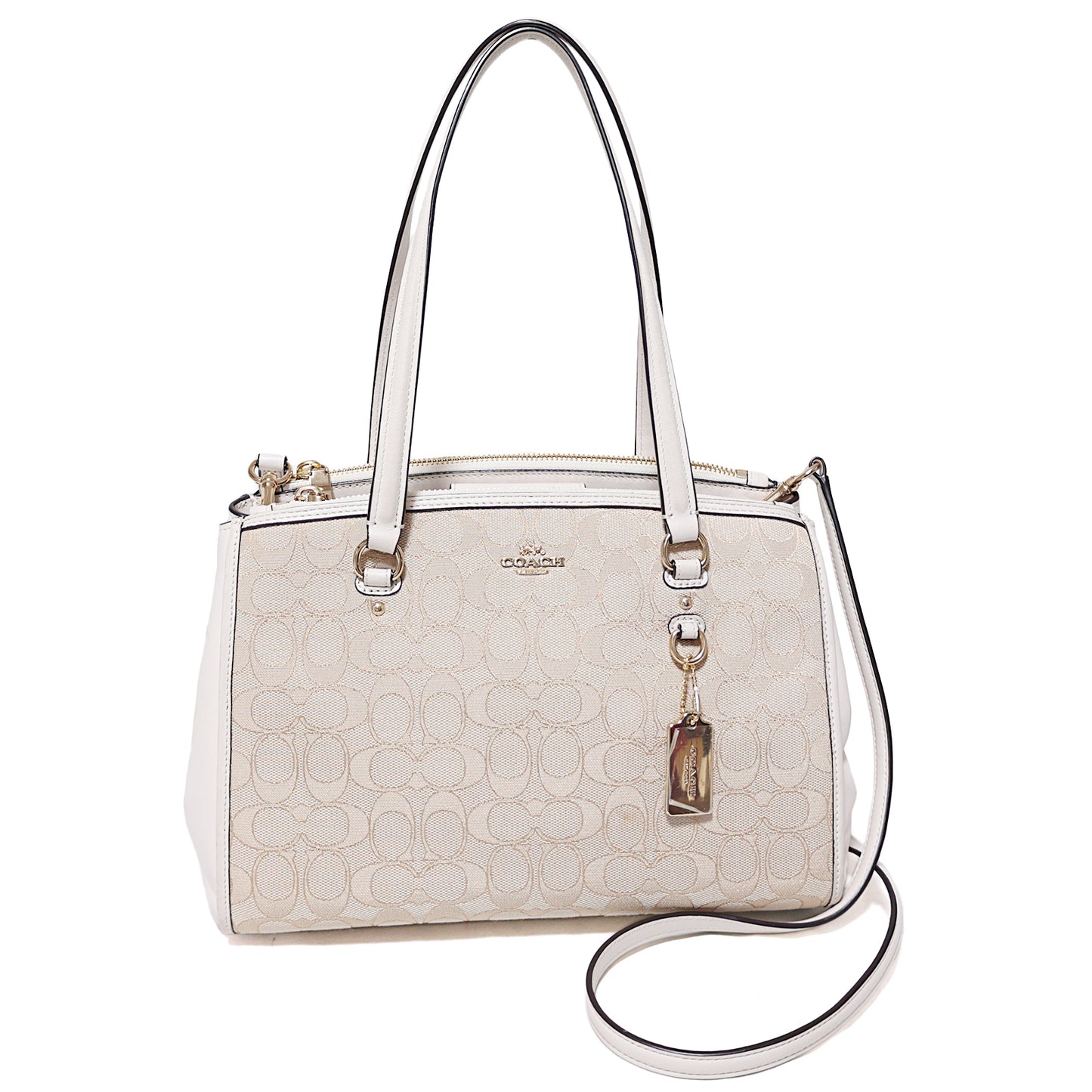 COACH コーチ シグネチャー スタントン キャリーオール F36906 2way ベージュ レディース トートバッグ