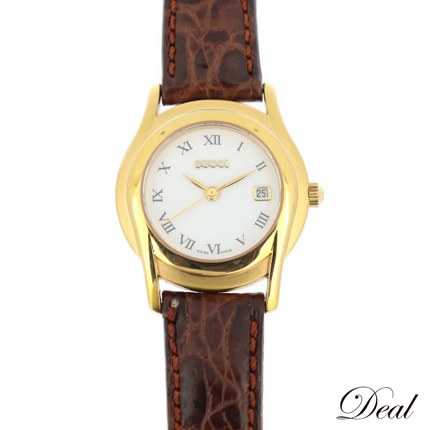 GUCCI グッチ ラウンドウォッチ ホワイト クォーツ 5400L レディース 腕時計