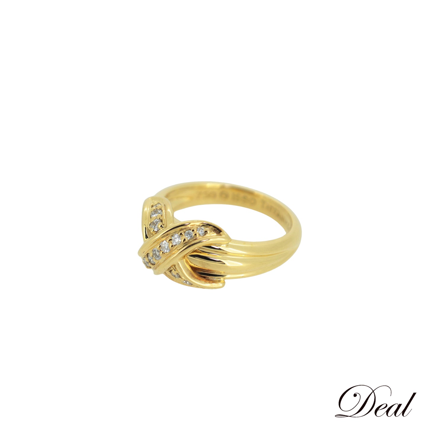 TIFFANY &amp; Co. Tiffany Signature Cross 18K Yellow Gold Diamond Women's Ring
