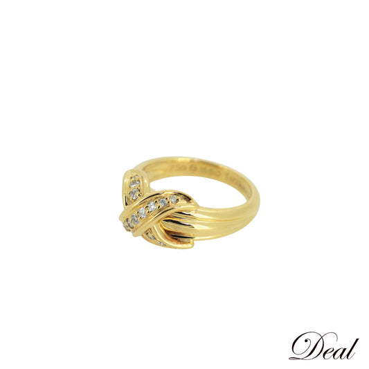 TIFFANY&Co. ティファニー シグネチャー クロス K18YG ダイヤ ゴールド レディース リング 指輪