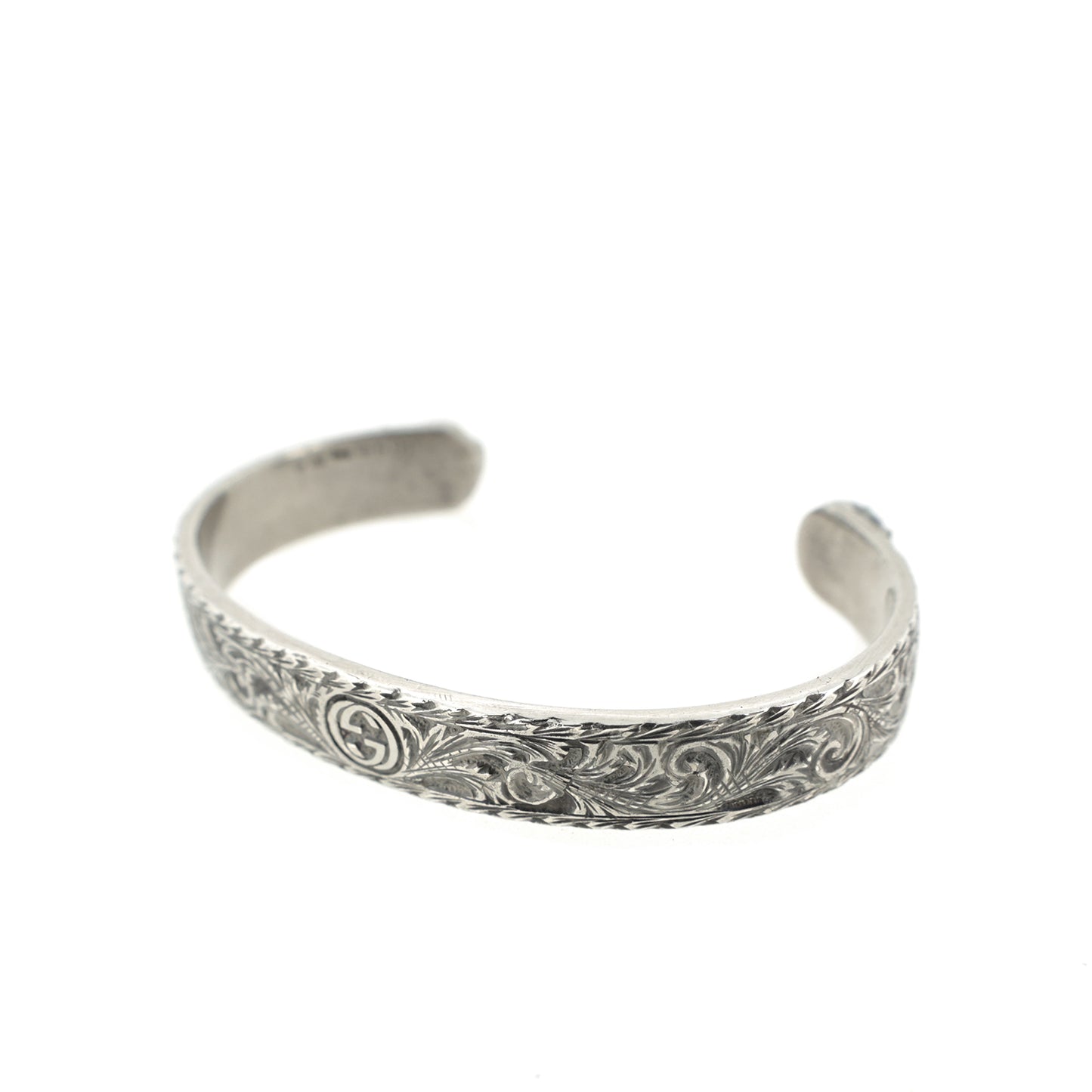 GUCCI グッチ タイガーヘッド アラベスク #16 SV925 シルバー メンズ バングル