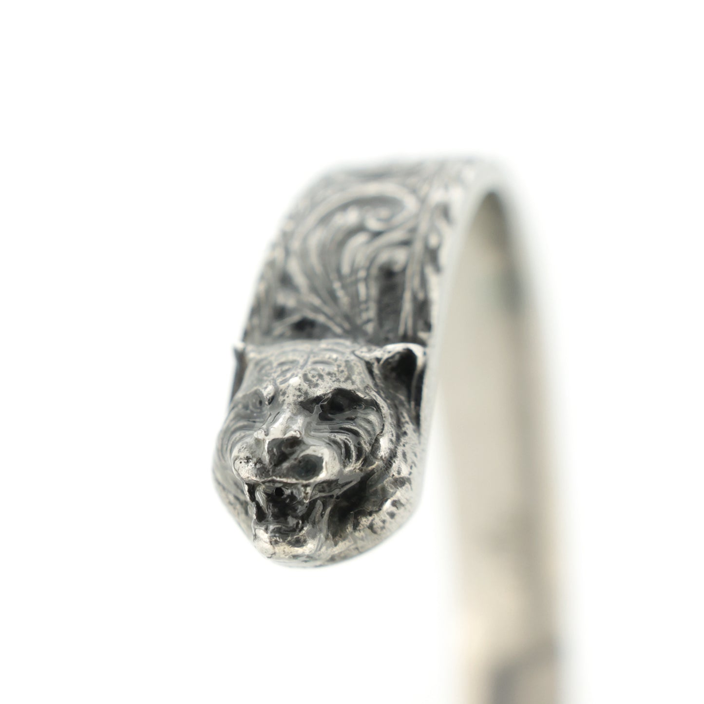 GUCCI グッチ タイガーヘッド アラベスク #16 SV925 シルバー メンズ バングル