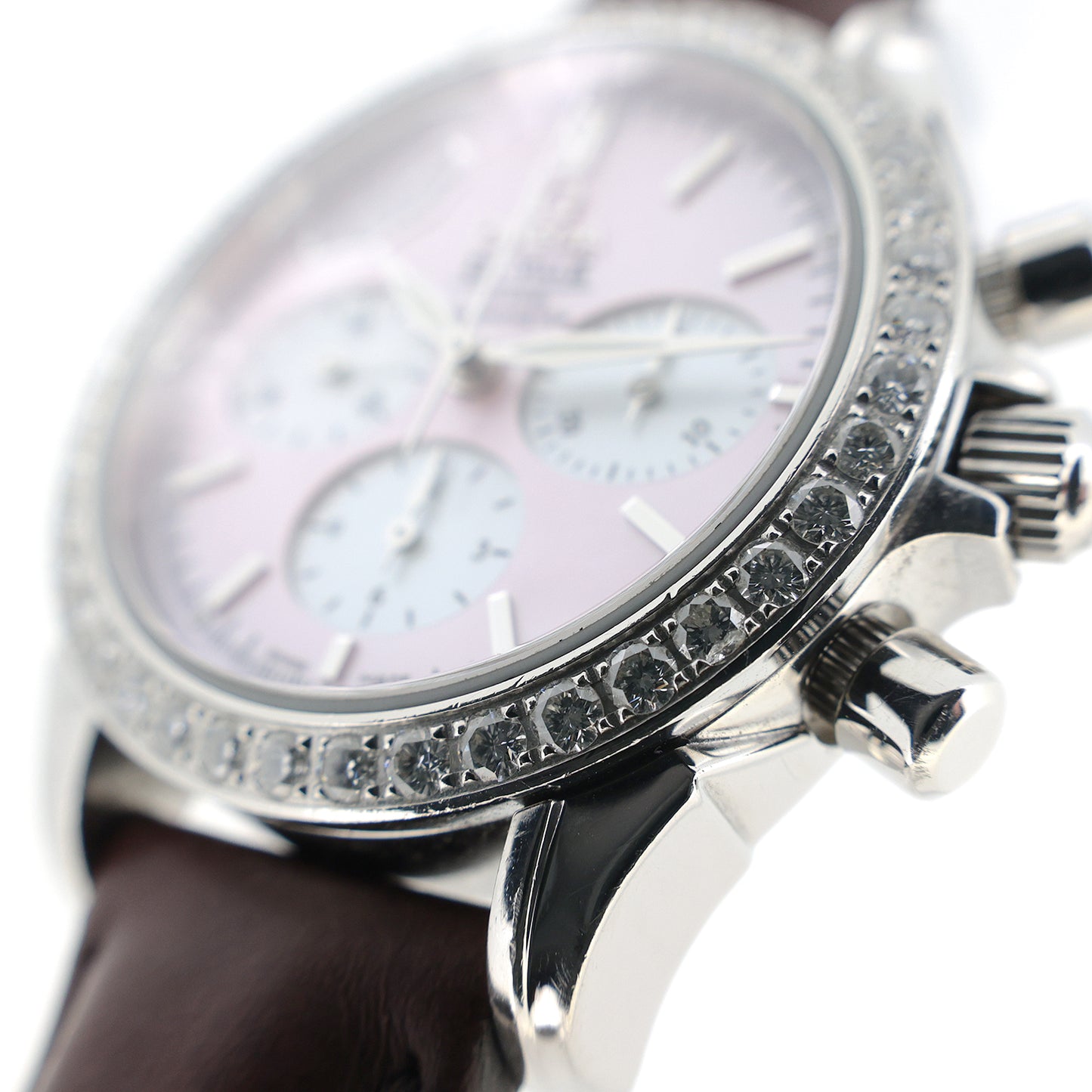 OMEGA De Ville Co-Axial Chronograph with Diamond Bezel, 4877.74.34, Women's Watch